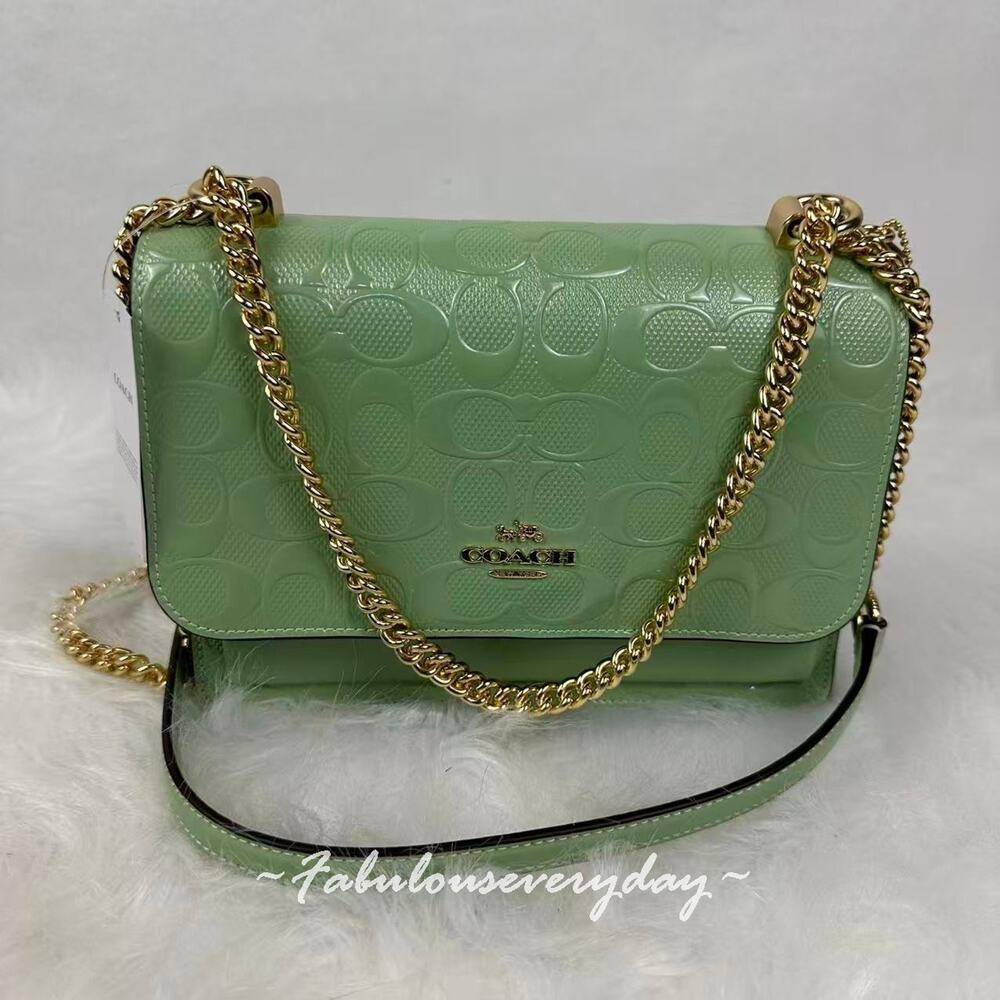 Coach Klare Crossbody Bag In Signature Leather/Gold/Pale Green CDA97 NWT